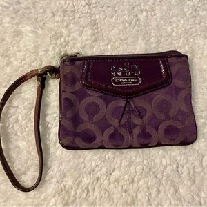 Coach Plum Signature Wristlet